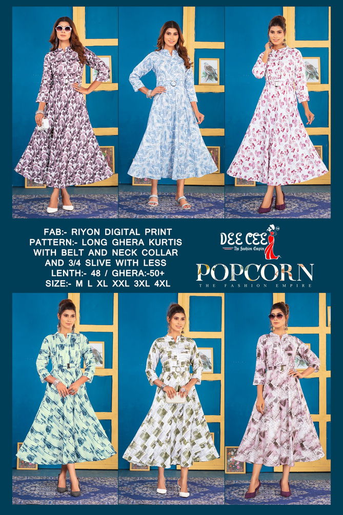  Popcorn By Deecee Digital Printed Rayon Kurtis Wholesale Market In Surat